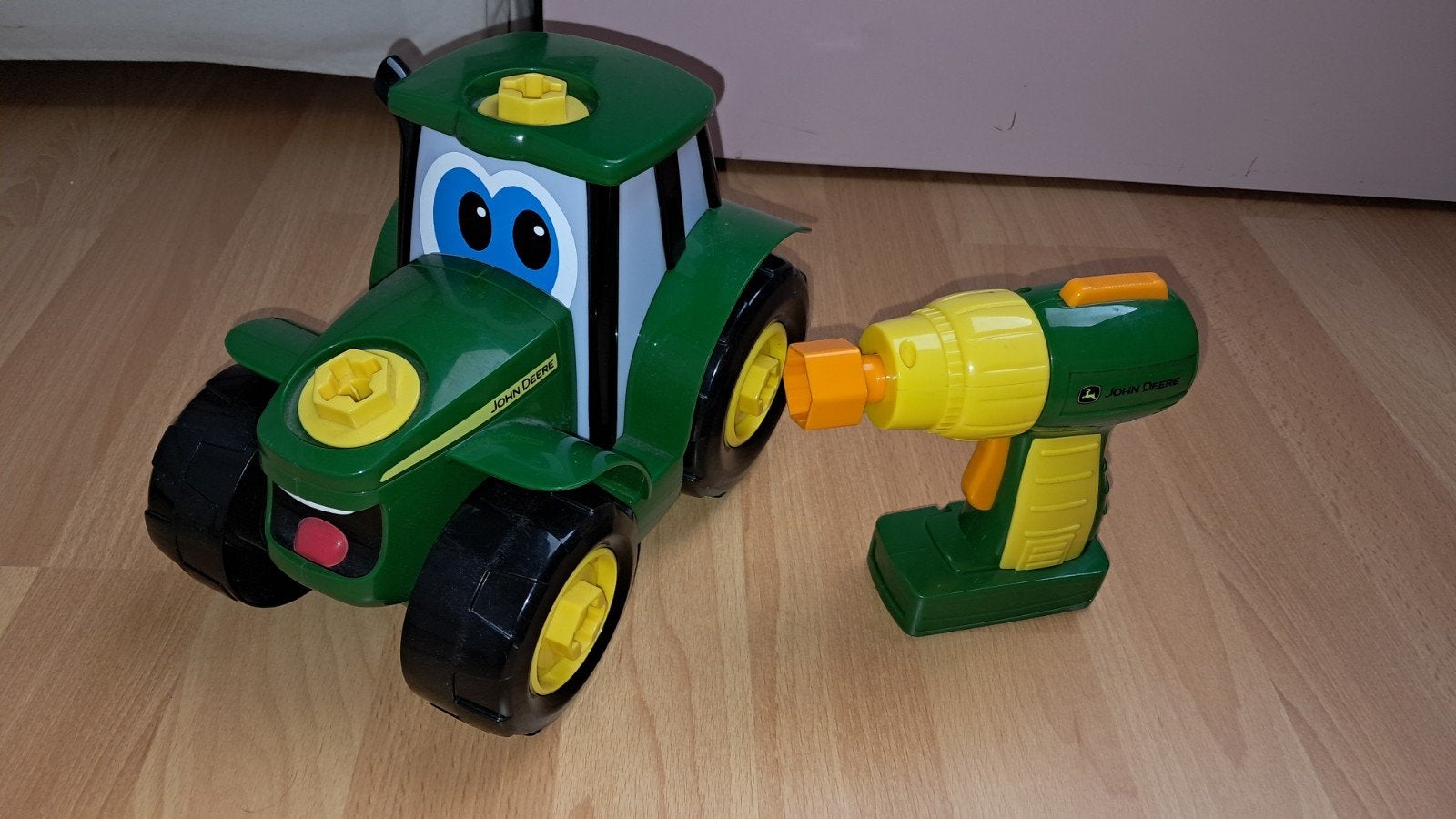 John Deere Speelgoed Tractor met Boormachine, Ophalen, Gebruikt