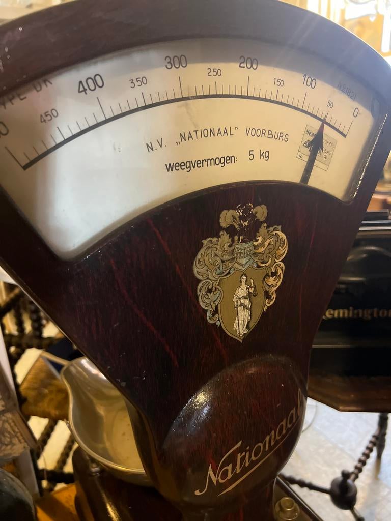 Antieke Winkelweegschaal Nationaal Voorburg - 5 kg, Ophalen, Gebruikt, Overige typen, Nationaal