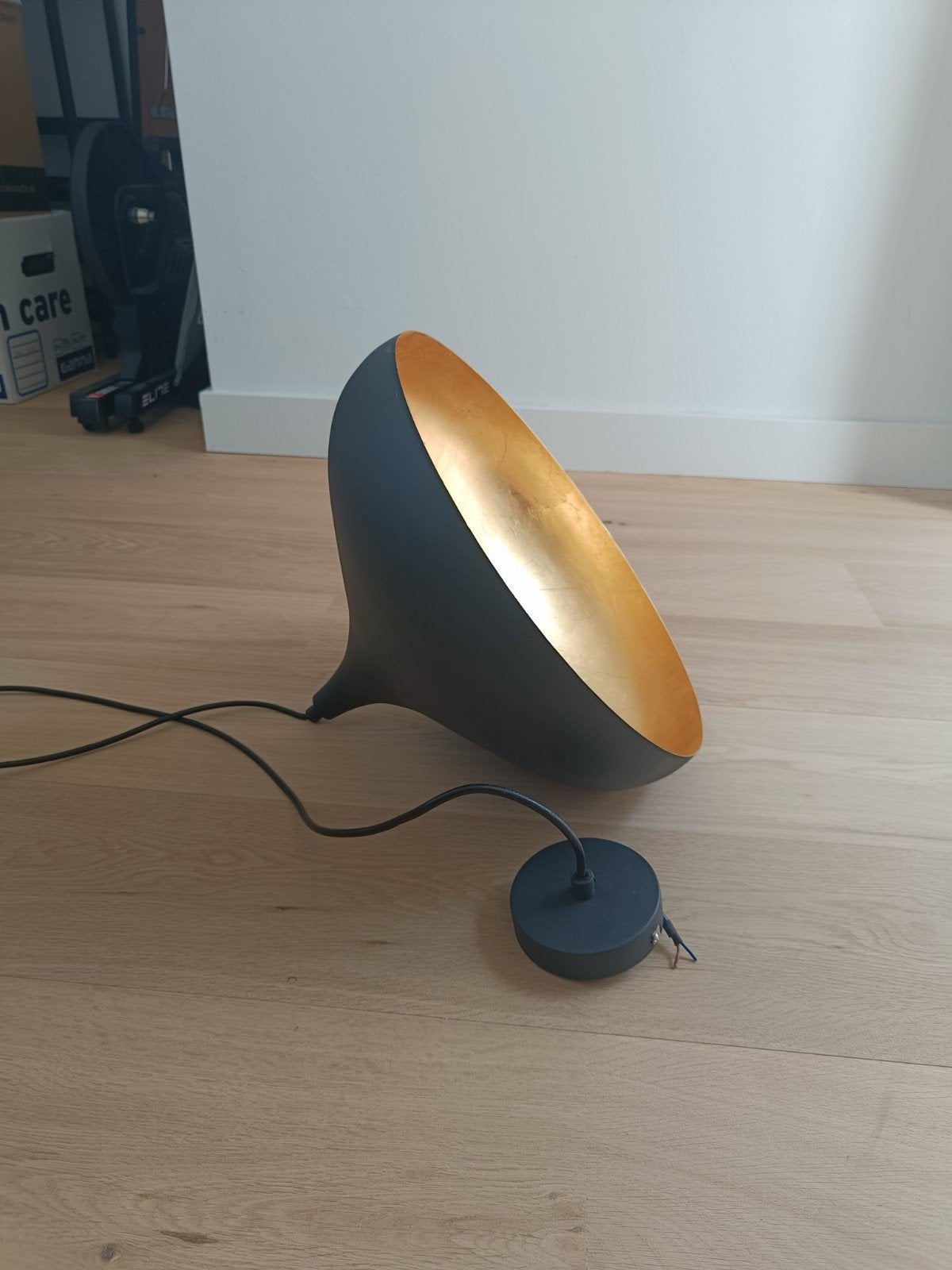 Twee hanglampen zwart/goud (Linus/Arcchio), Ophalen, Zo goed als nieuw, Metaal, Minder dan 50 cm