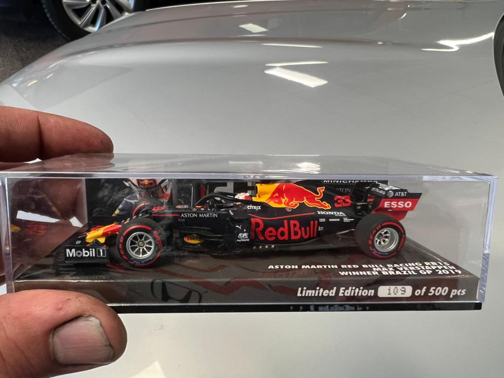 Minichamps Red Bull Racing RB15 Max Verstappen Brazilië 2019, Ophalen of Verzenden, Zo goed als nieuw, Formule 1