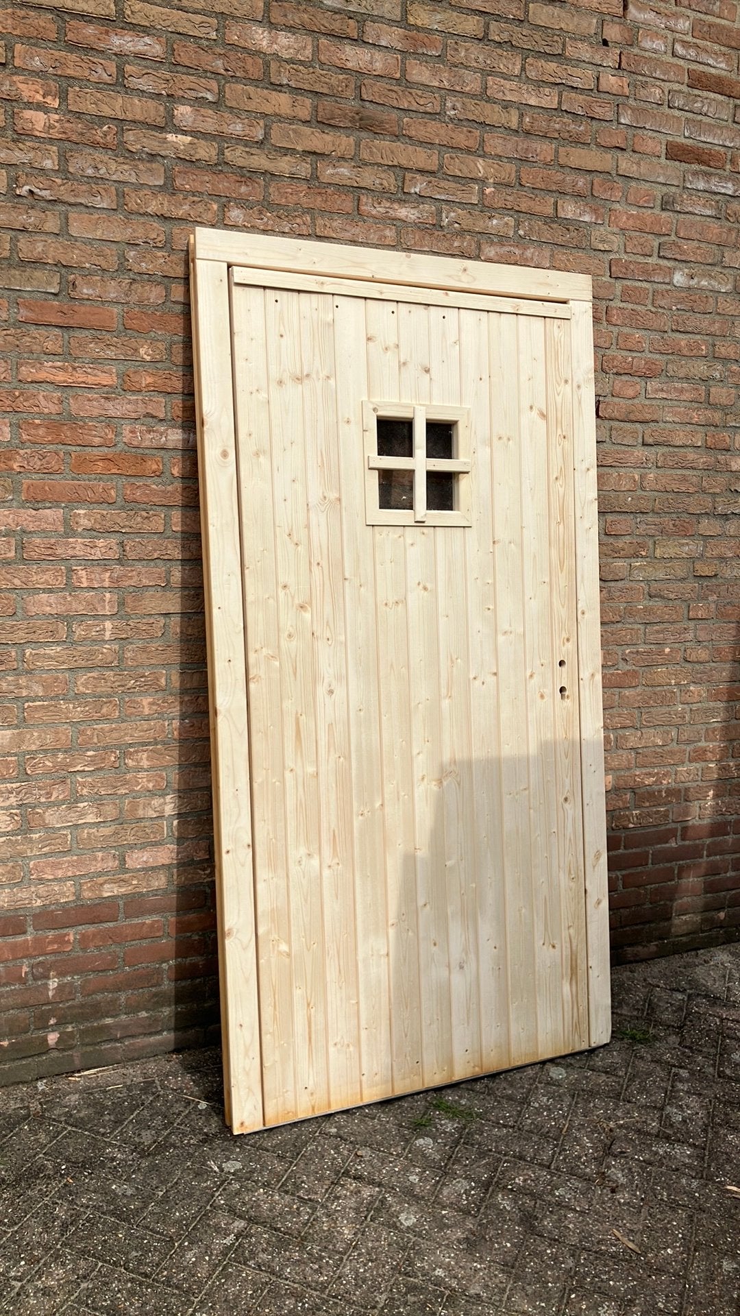 Vuren deur b keus incl kozijn, Ophalen, Zo goed als nieuw, Minder dan 180 cm, Balken