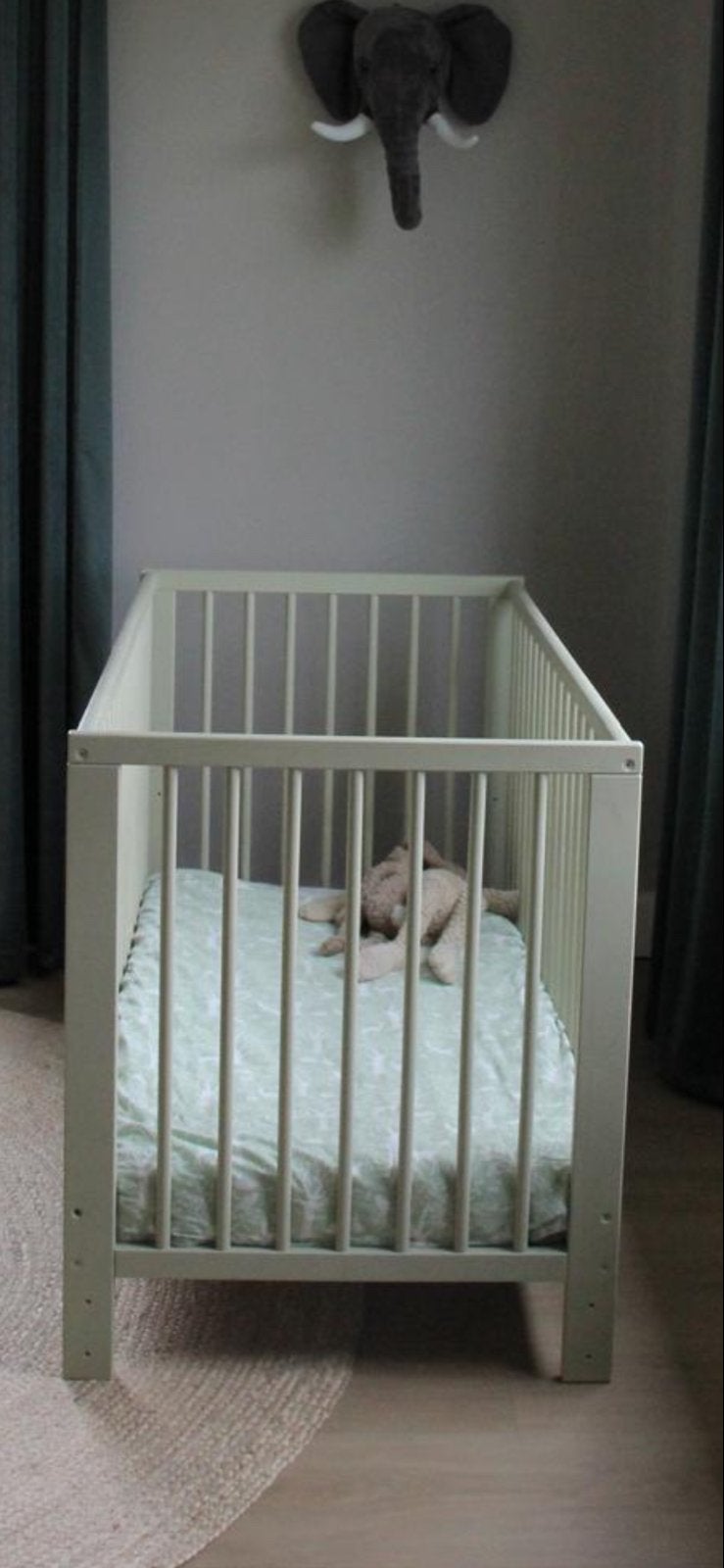IKEA babybedje, zonder matras, heeft verfbeurt nodig, Ophalen, Gebruikt, 190 cm of minder, Hout