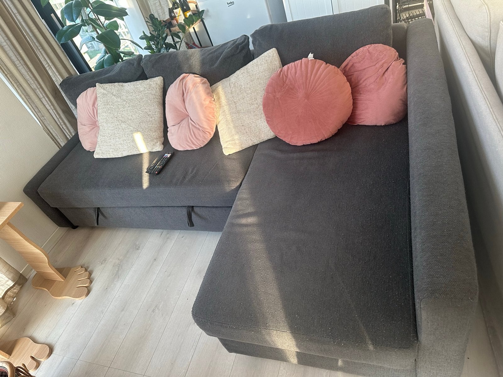 Ikea sofabed with chaise longue en storage space, Ophalen, Gebruikt, 100 tot 125 cm, Hoekbank