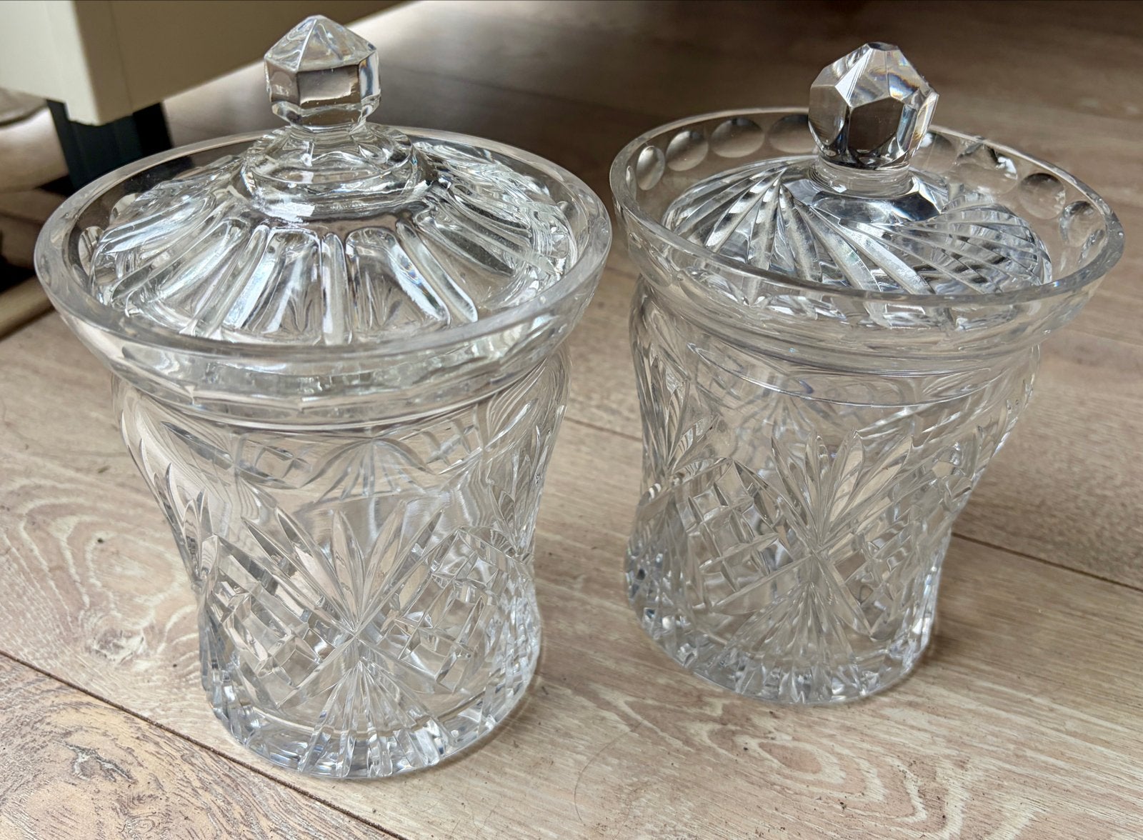 Set van 2 kristallen potten met deksel, Ophalen