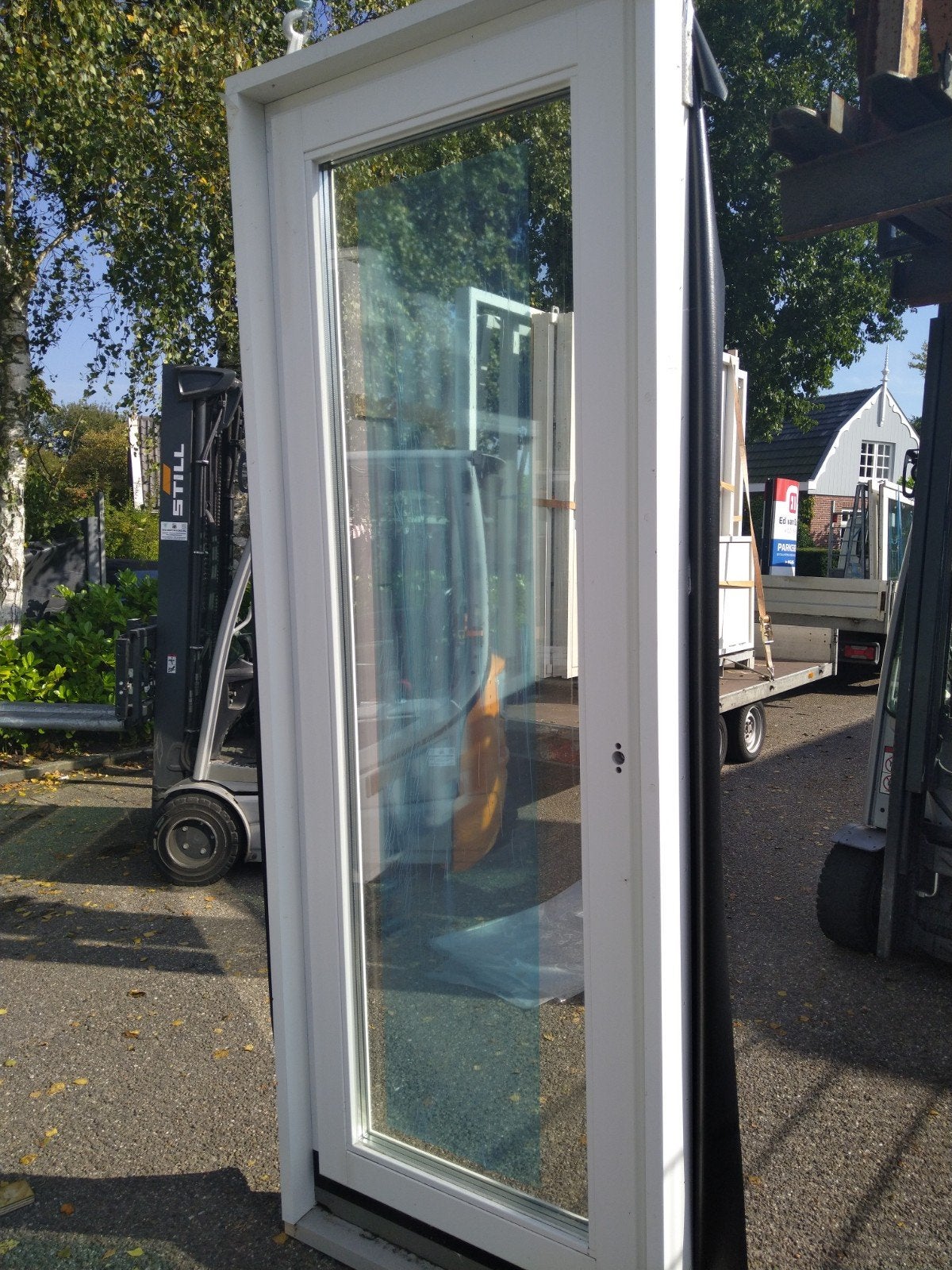 hardhout kozijn met draaikiep raam trippel beglazing, 80 tot 100 cm, 215 cm of meer, Nieuw, Ophalen of Verzenden
