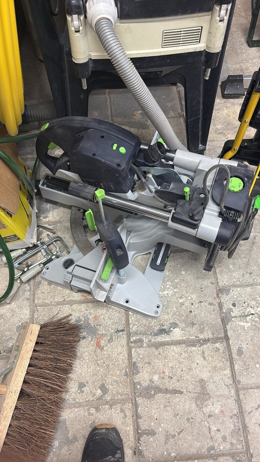 Festool Afkortzaag KS 120 REB - Krachtig met stofzuiger, Ophalen, Gebruikt, 70 mm of meer, Afkortzaag