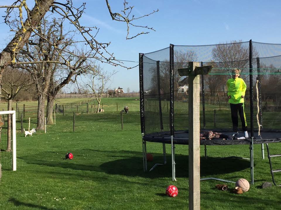 Berg trampoline 366cm, Ophalen of Verzenden, Gebruikt
