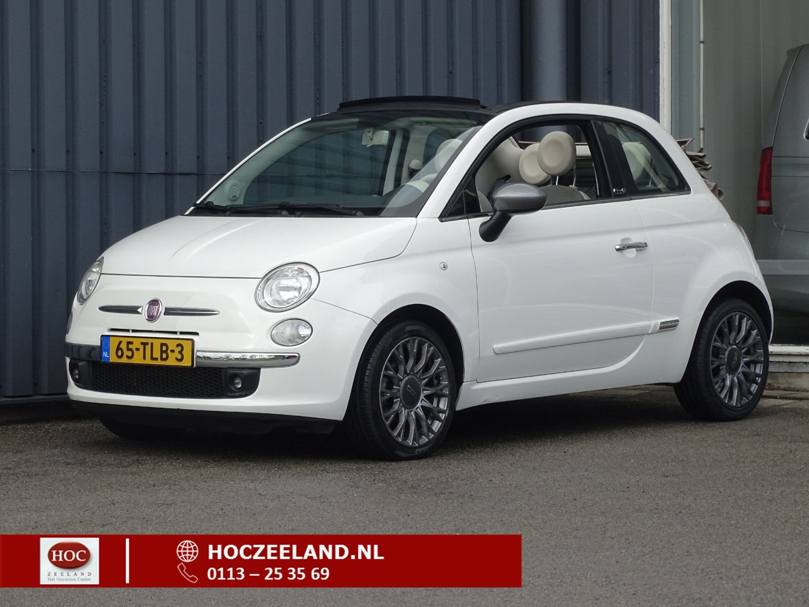Fiat 500C 1.2 Lounge Cabriolet AUTOMAAT | Bluetooth | 16", Auto's, Euro 5, Gebruikt, 4 cilinders, Wit