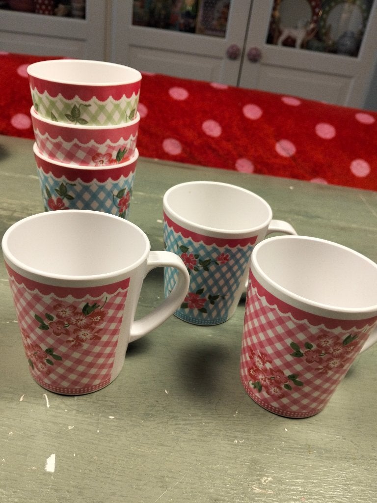 Melamine bekers, Overige materialen, Overige typen, Ophalen of Verzenden, Zo goed als nieuw