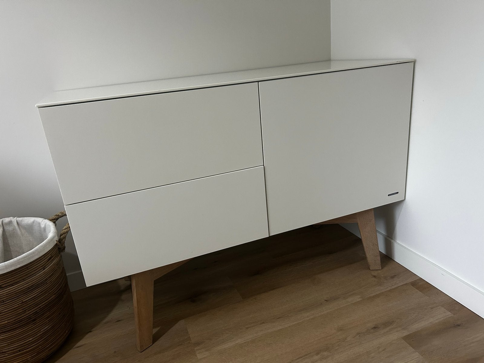 Kidsmill Sixties Commode Wit Mat / Naturel, Ophalen, 50 tot 70 cm, 100 cm of meer, Zo goed als nieuw