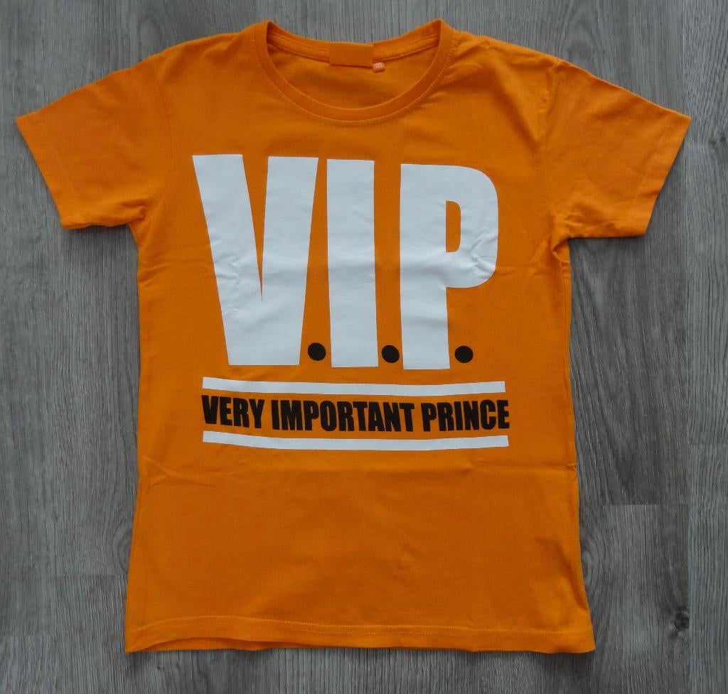 Oranje (Koningsdag) t-shirt VIP maat 146 152, Ophalen of Verzenden, Zo goed als nieuw, Jongen, Shirt of Longsleeve