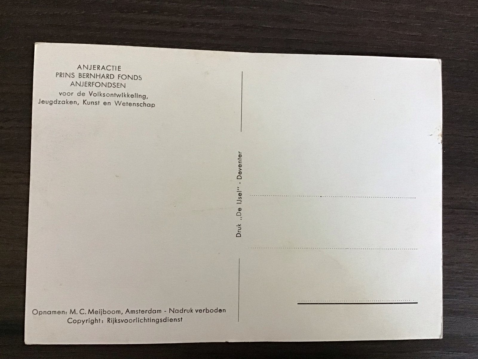 Anjeractie Prins Bernhard Fonds Ansichtkaart, Verzamelen, Ophalen of Verzenden, 1940 tot 1960, Ongelopen