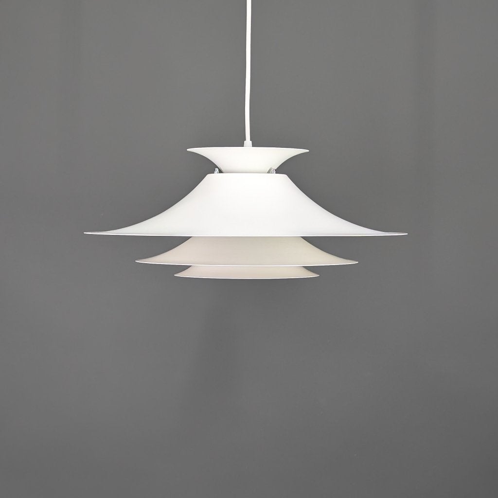 Frandsen Belysning Scandinavische hanglamp – wit – Ø46 cm, Zo goed als nieuw, Deens design, Metaal, E27 (groot)