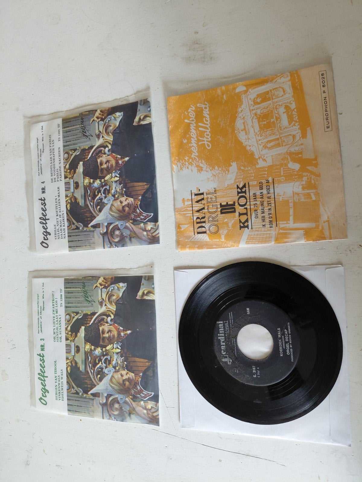 Vinyl Singles: Orgel Draaiorgel en Draaiorgel de Klok, Gebruikt, Overige genres, 7 inch, Ophalen of Verzenden