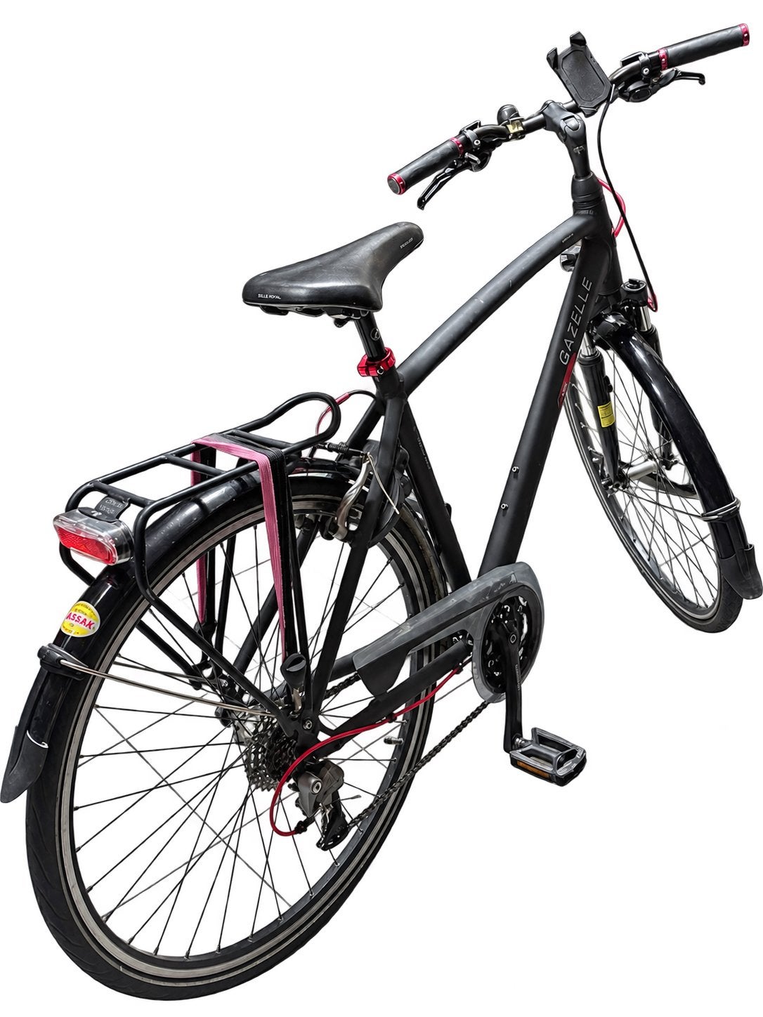 Gazelle Vento , zwart met rode accenten maat 53 herenfiet, Ophalen, Versnellingen, Zo goed als nieuw, Gazelle