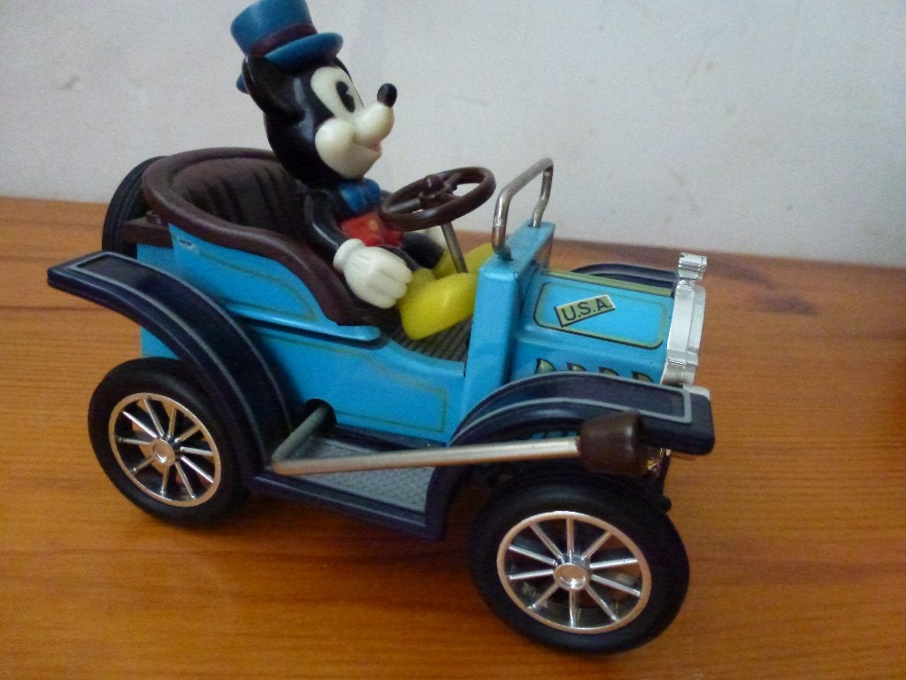 Masudaya Mickey Mouse Tin Wind-Up Classic Car, Verzamelen, Ophalen of Verzenden, Mickey Mouse, Zo goed als nieuw, Overige typen