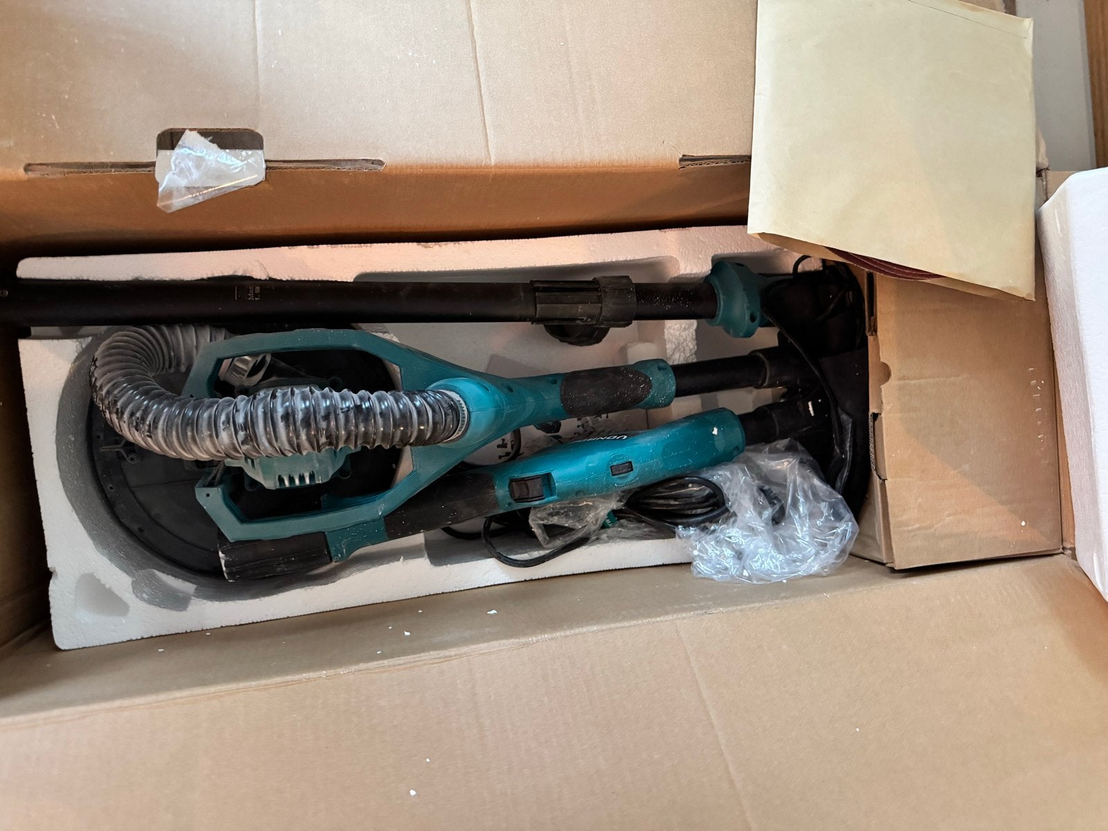 VONROC Telescopische Plafondschuurmachine DS502AC 1050W, Doe-het-zelf en Verbouw, Ophalen of Verzenden, Zo goed als nieuw, 600 tot 1200 watt