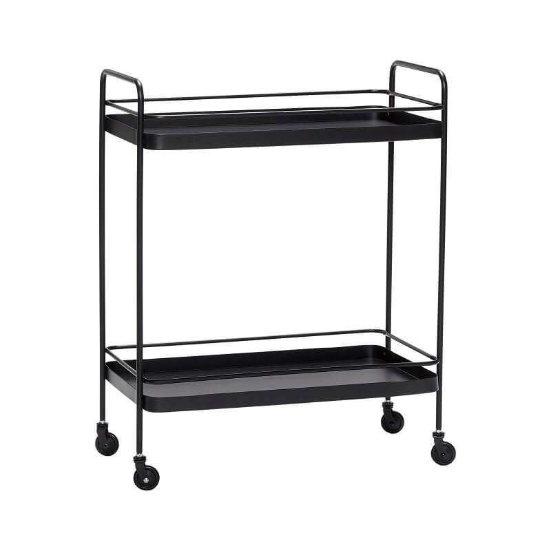 HUBSCH zwarte trolley roltafel, Ophalen, Nieuw, Zwart, Metaal