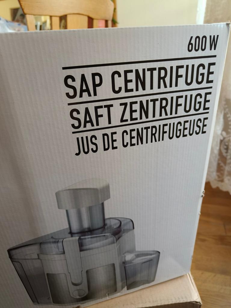 Sapcentrifuge 600W - Nieuw in doos, Ophalen of Verzenden, Nieuw, Elektrisch, Sapcentrifuge