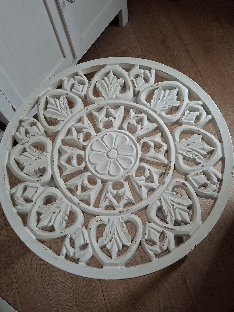 Prachtig brocant tafel, 45 tot 60 cm, Minder dan 55 cm, Rond, Nieuw