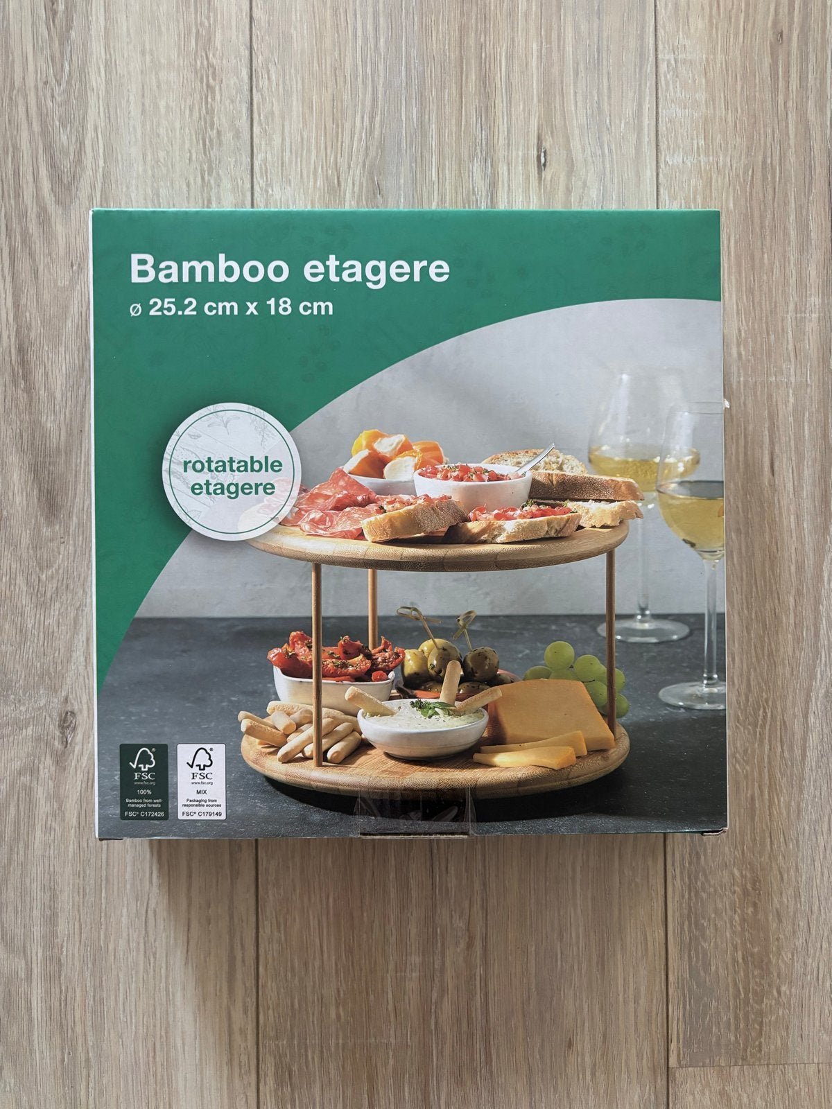 Nieuwe Bamboe Etagère - Rotatable Serveerplateau, Verzenden, Rond, Nieuw, Serveerplateau
