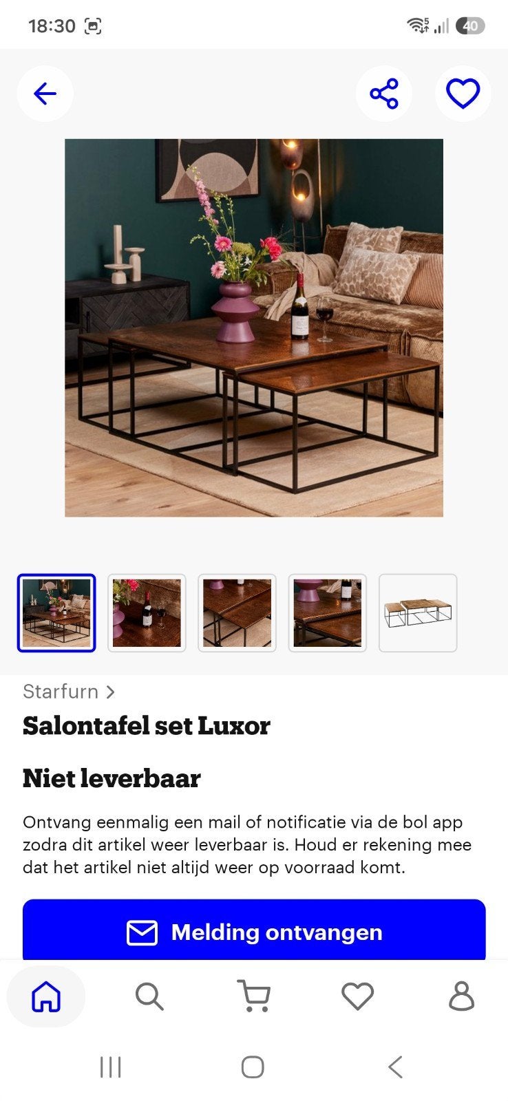 salontafel set van 3 Luxor, Ophalen, 50 tot 100 cm, Rond, 50 tot 100 cm