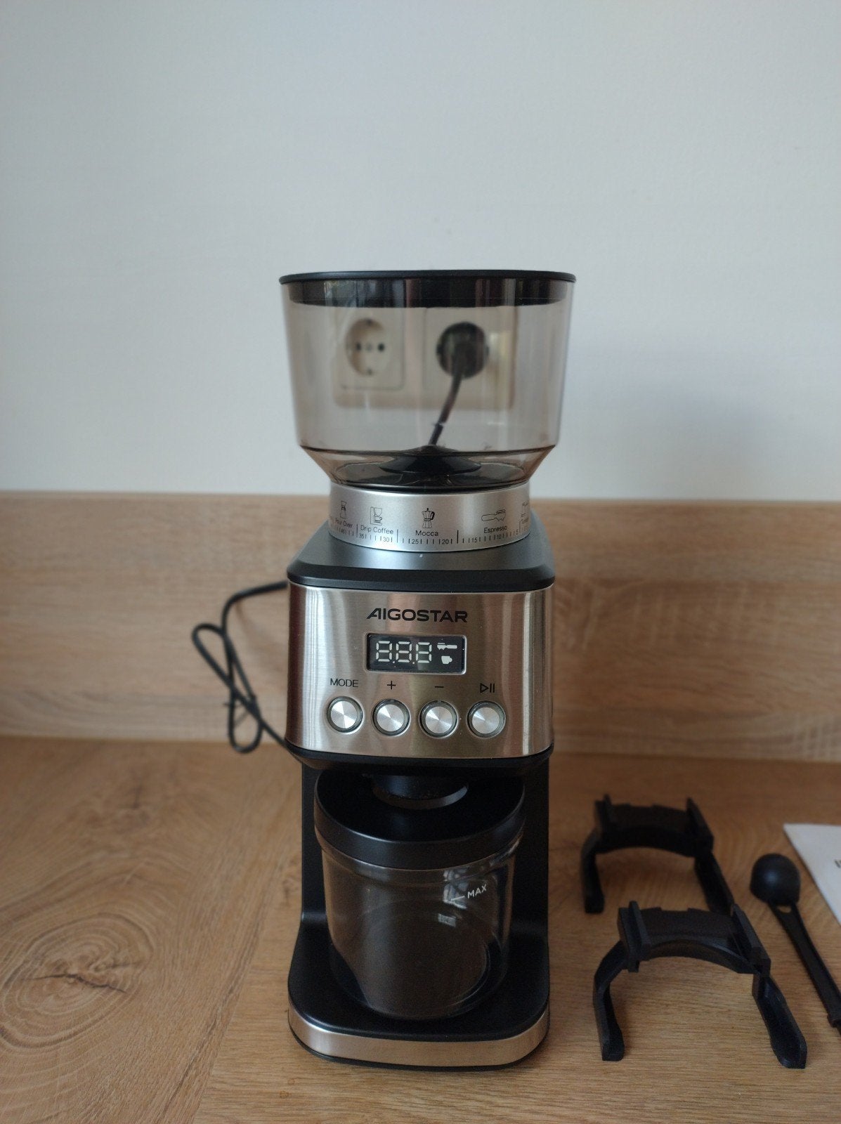 Aigostar Flavor Koffiemolen met fabrieksgarantie, Ophalen of Verzenden, Zo goed als nieuw, Overige modellen, Koffiebonen