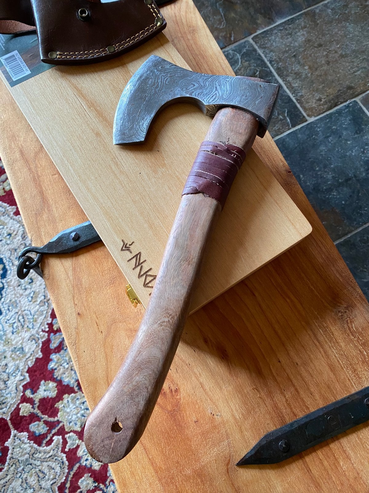 Vikingbijl Njord Vidar Damast
