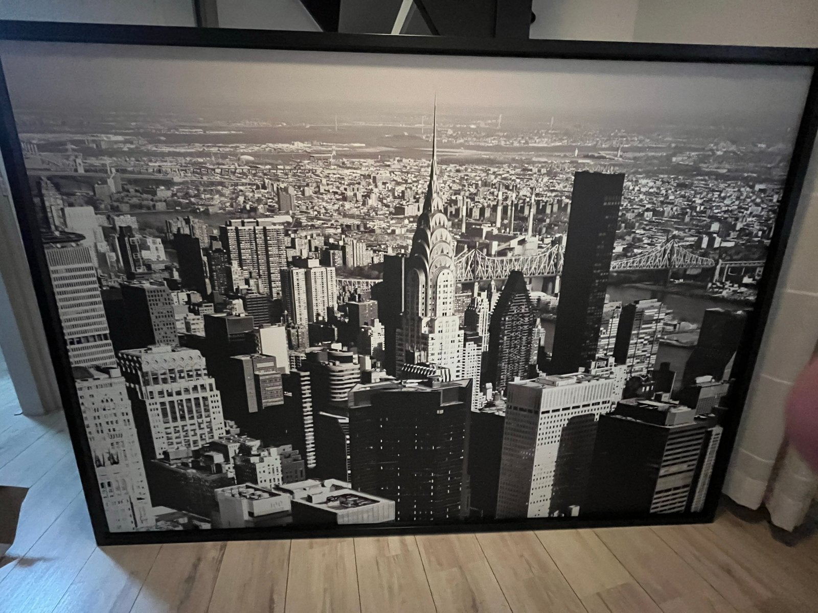 Grote zwart-wit print van New York skyline, Ophalen, Gebruikt, 125 cm of meer, Print