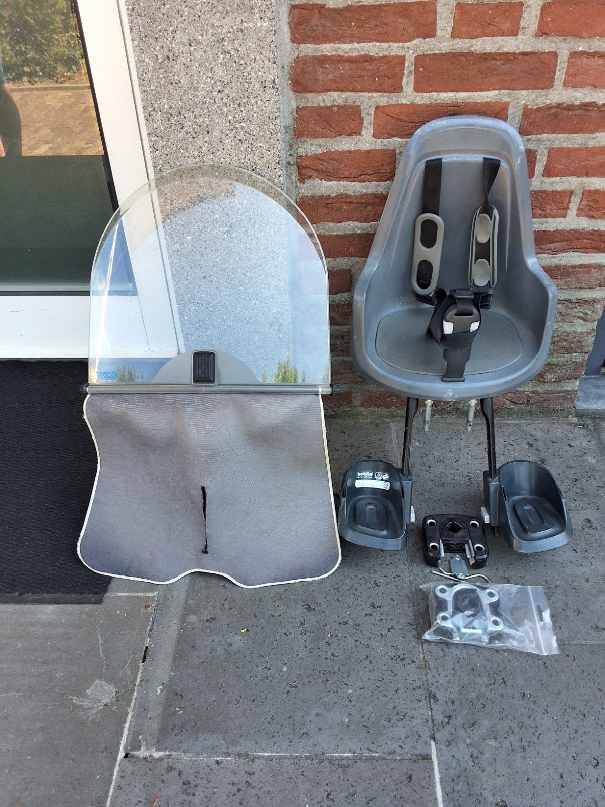 Bobike voorzitje met windscherm, Fietsen en Brommers, Fietsaccessoires | Fietsstoeltjes, Ophalen, Voorzitje, Bobike, 0 t/m 13 kg