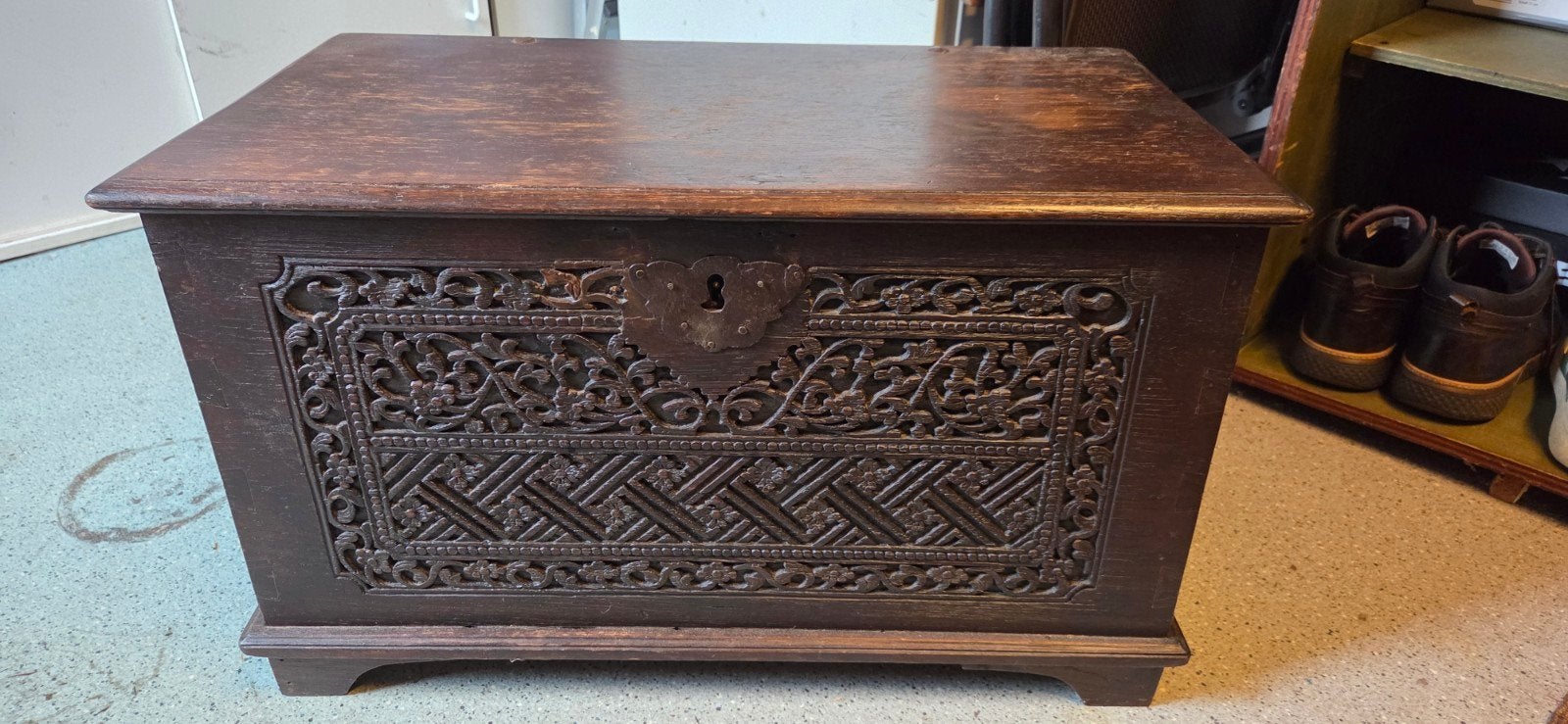 antieke houten  kist, Ophalen of Verzenden