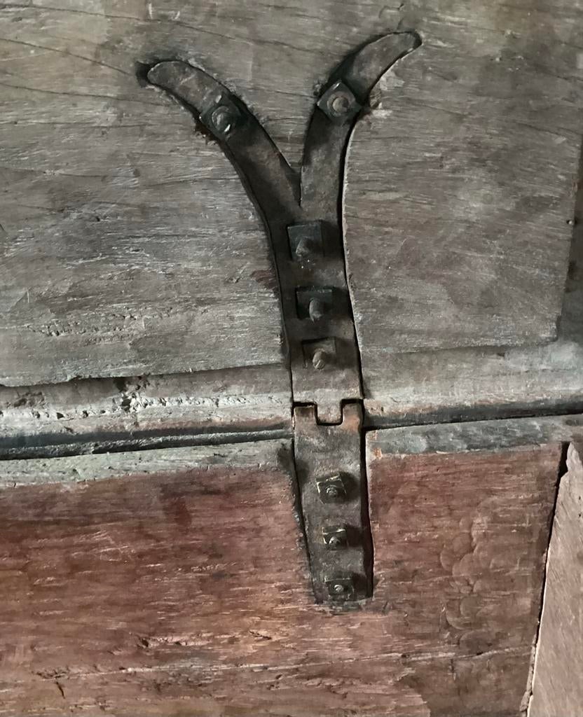 Antieke  VOC Djati houten  Kist, Ophalen