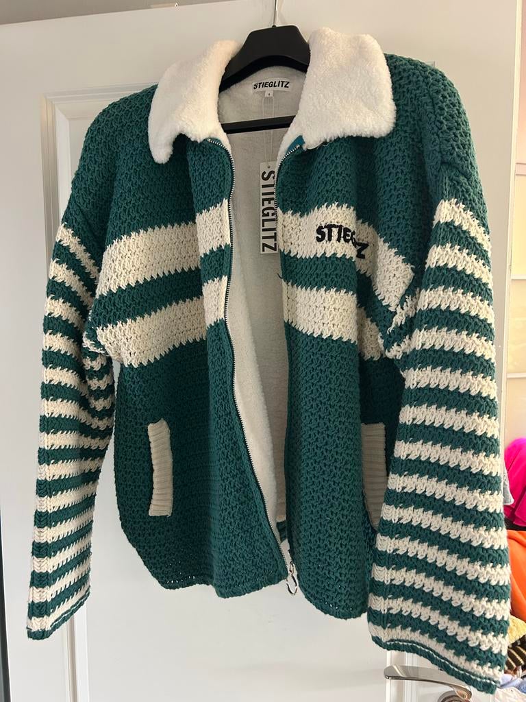 Stieglitz crochet Jack, tussenjas maat S (oversized), Ophalen of Verzenden, Nieuw, Maat 36 (S), Groen