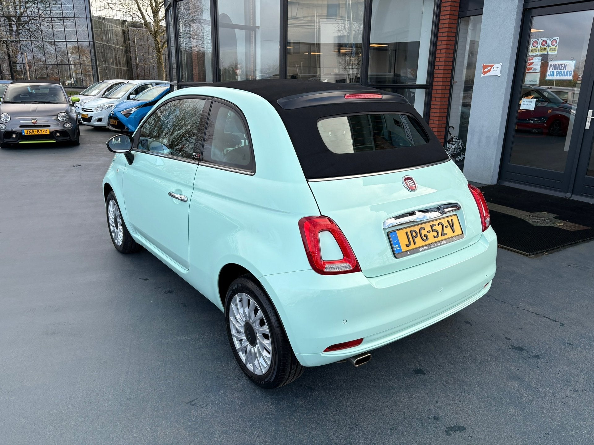Fiat 500 CABRIO 1.2 Star Verde Lattementa Apple AIRCO LMV, Auto's, Voorwielaandrijving, Gebruikt, 4 cilinders, 4 stoelen