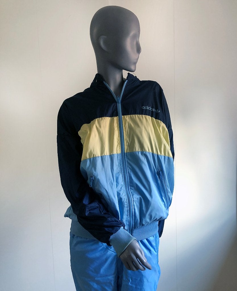 2-delige vintage Adidas "Colorblock" trainingspak  1980, Ophalen of Verzenden, Adidas, Gedragen, Algemeen