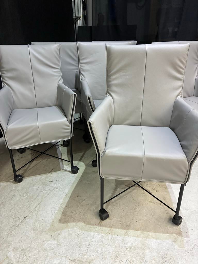 6 Montis Chaplin stoelen - Nieuw Leer, Ophalen, ., Leer, Zo goed als nieuw