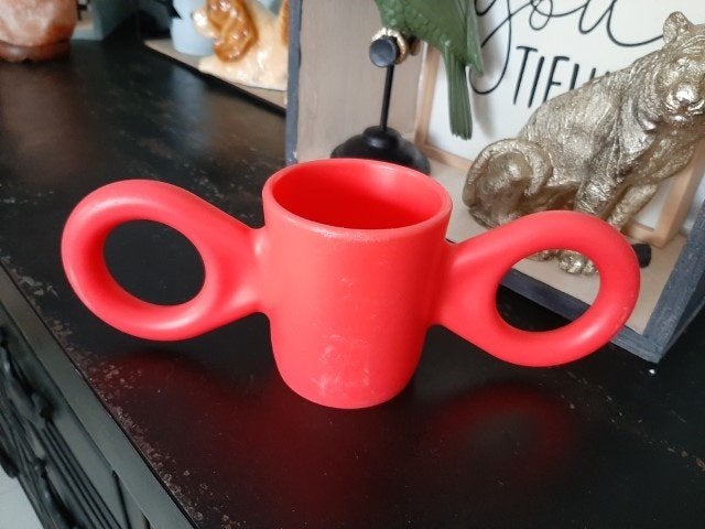 Vintage beker domoor Gispen roze/rood, Ophalen of Verzenden, Gebruikt