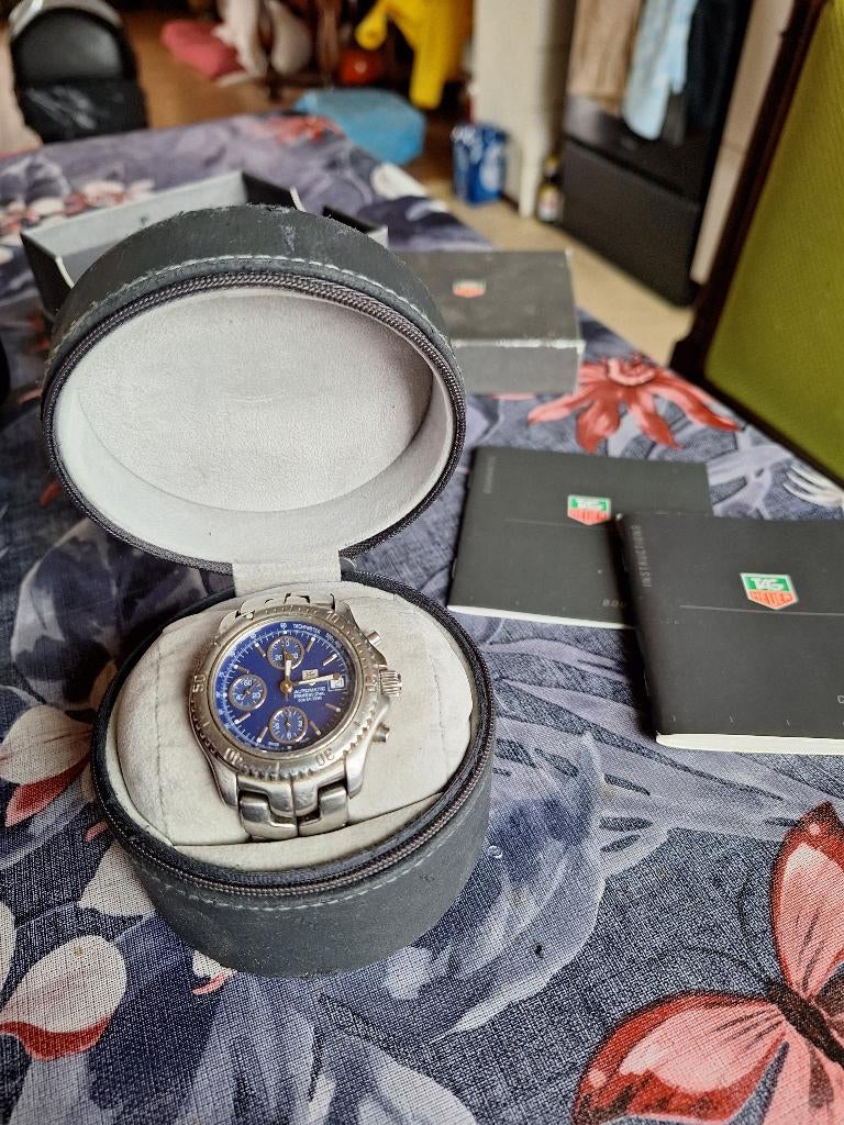 Tag Heuer Calibra 7750 automatic chronograph, Ophalen, Staal, Gebruikt, Staal