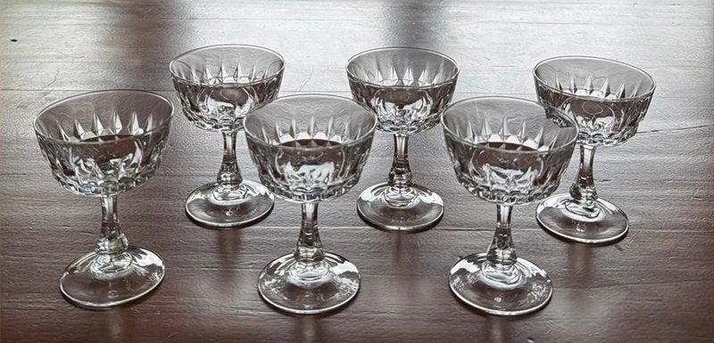 6 Cristal d'Arques Pompadour likeurglazen, Ophalen of Verzenden, Zo goed als nieuw, Overige typen