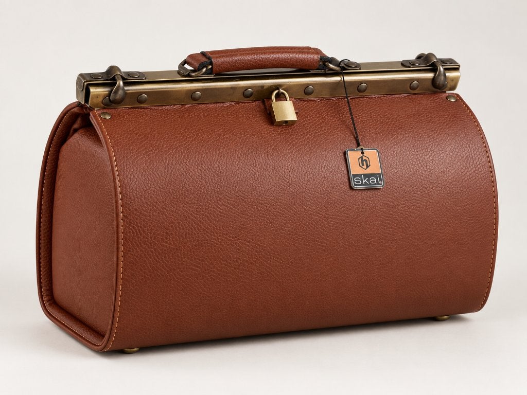 Vintage Borse Gima Dokterstas Cognac – Skai – Made in Italy, Sieraden, Tassen en Uiterlijk, 40 tot 60 cm, 30 cm of meer, Bruin