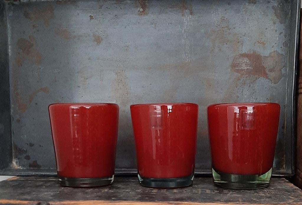 Henry Dean vaasjes of waxinehouders, Rond, Ophalen of Verzenden, Aardewerk, Minder dan 40 cm