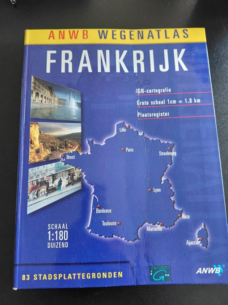 ANWB Wegenatlas Frankrijk, Overige atlassen, Ophalen of Verzenden, Zo goed als nieuw, 2000 tot heden
