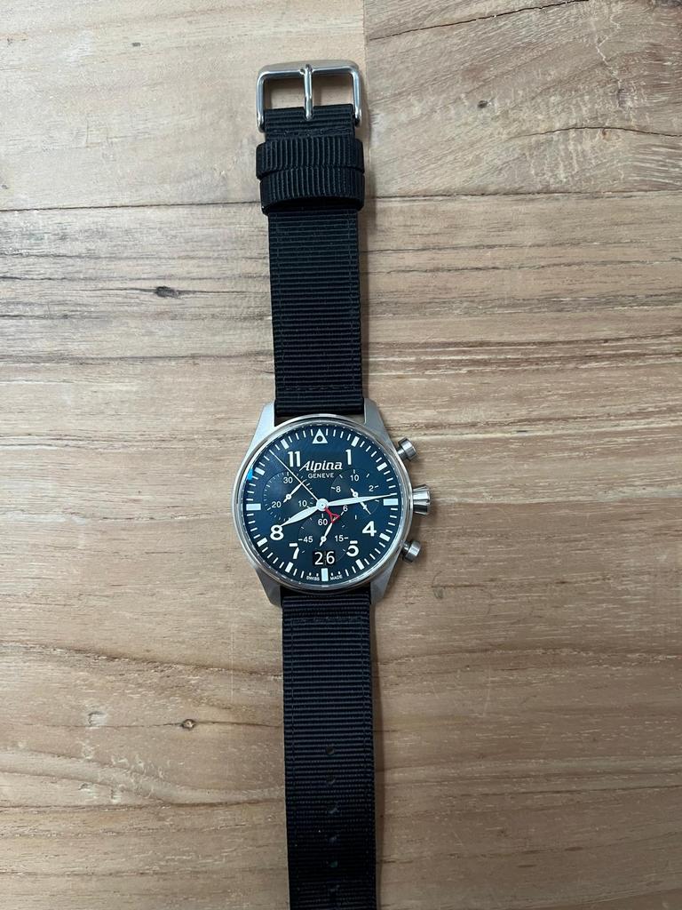 Alpina Startimer, Overige merken, Leer, Polshorloge, Ophalen of Verzenden
