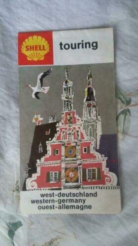 landkaart shell touring west-duitsland 60er jaren, Boeken, Atlassen en Landkaarten, Ophalen of Verzenden, Duitsland, 1800 tot 2000