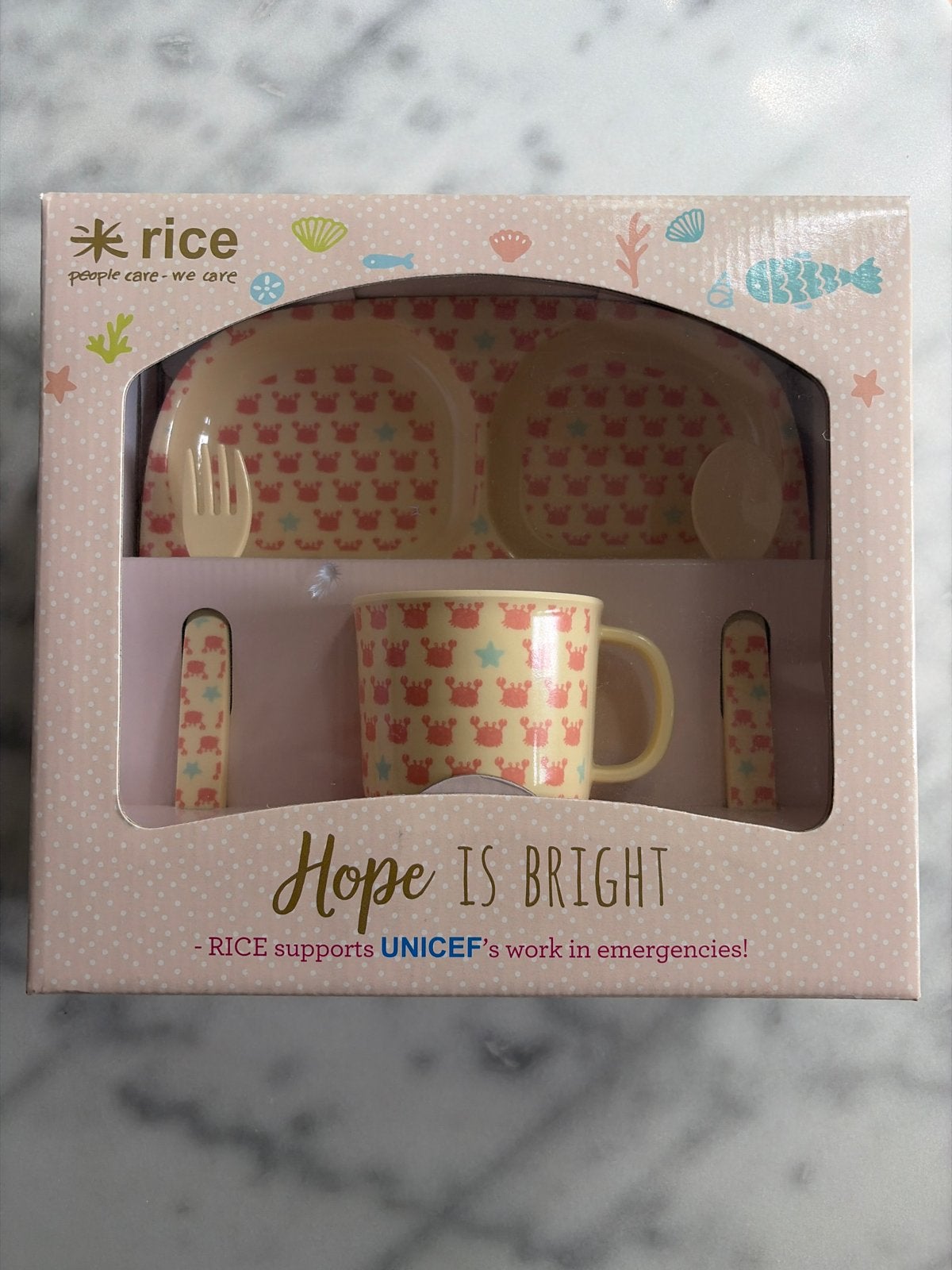 RICE Eetsetje voor baby's - Bord, beker, bestek, Overige merken, Overige typen, Nieuw, Ophalen of Verzenden