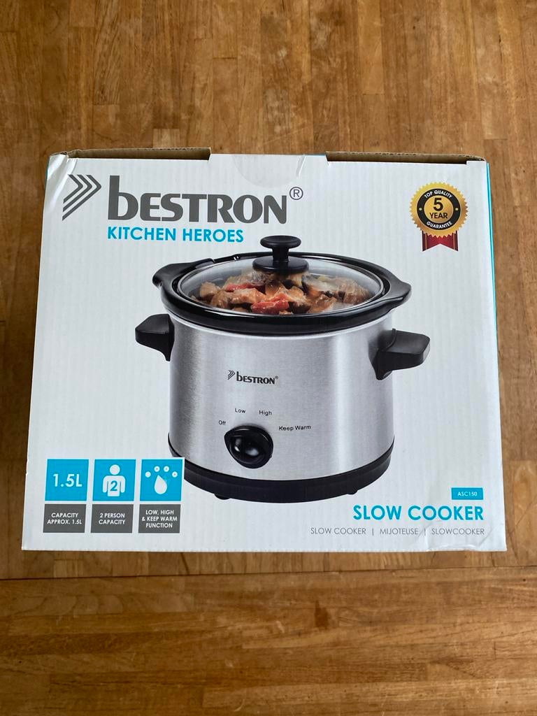 Bestron slow cooker 1.5L nieuw in doos, Witgoed en Apparatuur, Slowcookers, Ophalen of Verzenden, Nieuw