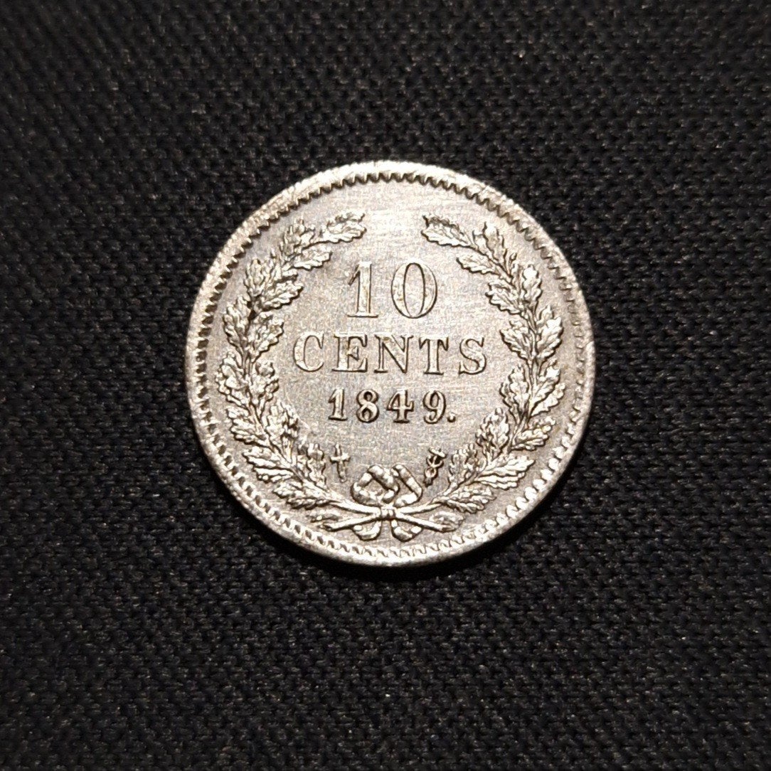 10 cent 1849, Verzenden, Zilver, 10 cent, Losse munt
