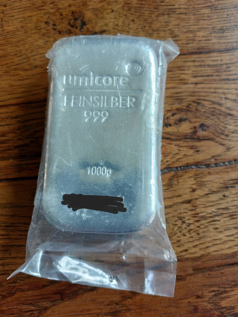 Umicore zilverbaar 1000 gram, Ophalen, Zilver