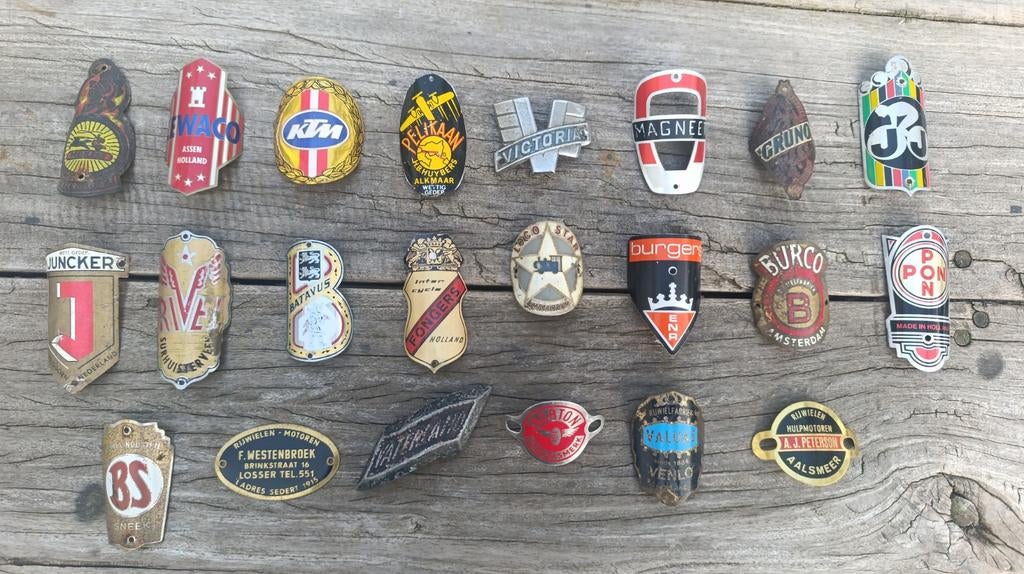 Vintage balhoofd plaatjes, klassieke fietsen, Ophalen of Verzenden, Gebruikt, Motoren