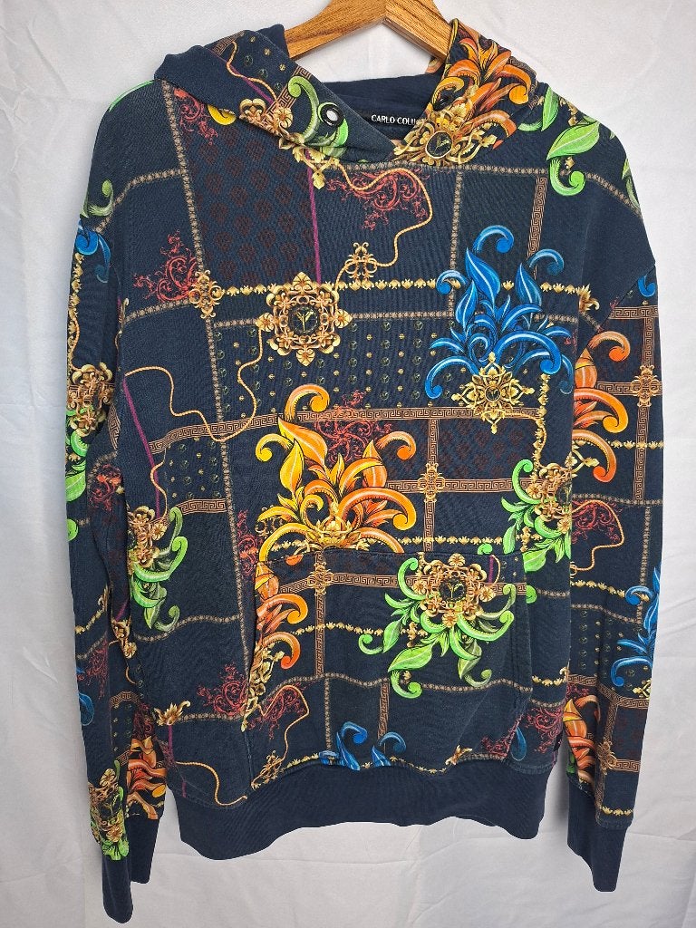 Carlo Colucci All-Over Baroque Print Hoodie Trui | Maat XL, https://carlocolucci.com/en/MEN/CLOTHING/, Maat 56/58 (XL), https://carlocolucci.com/en/MEN/CLOTHING/